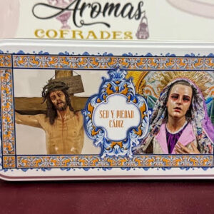 Lata metálica vacía Siete Palabras del Santísimo Cristo de la Sed y María Santísima de la Piedad