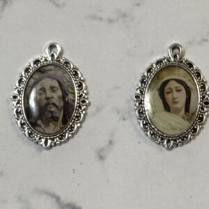Medalla Jesús atado a la columna y azotes y María Santísima de las Lágrimas, 2×3 cm