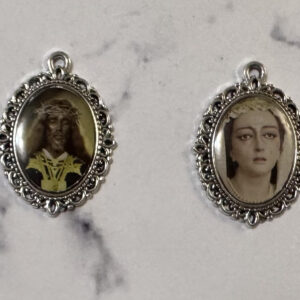 Medalla Nuestro Padre Jesús Cautivo y Rescatado y María Santísima de la Trinidad, Medinaceli, 2×3 cm