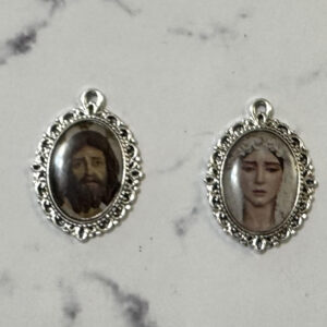 Medalla Nuestro Padre Jesús de la Oración en el Huerto y Nuestra Señora de Gracia y Esperanza, 2×3 cm