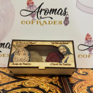Caja rosa y clavel de Nuestro Padre Jesús en su Prendimiento y María Santísima del Patrocinio