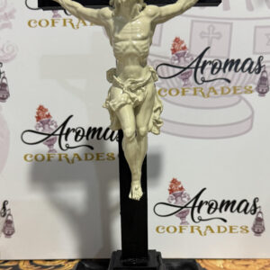 Cruz negra para mesa con Imagen Santísimo Cristo del Perdón