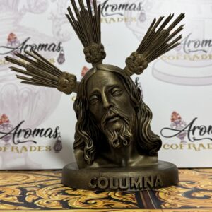 Busto color bronce de Jesús atado a la columna y azotes