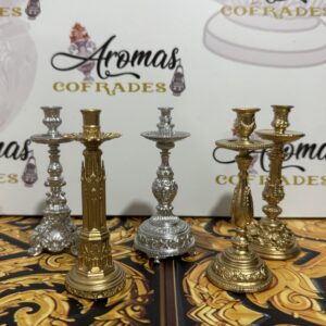 Candelabros dorados o plateados de 10 cm