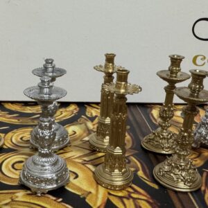 Candelabros dorados o plateados de 5 cm